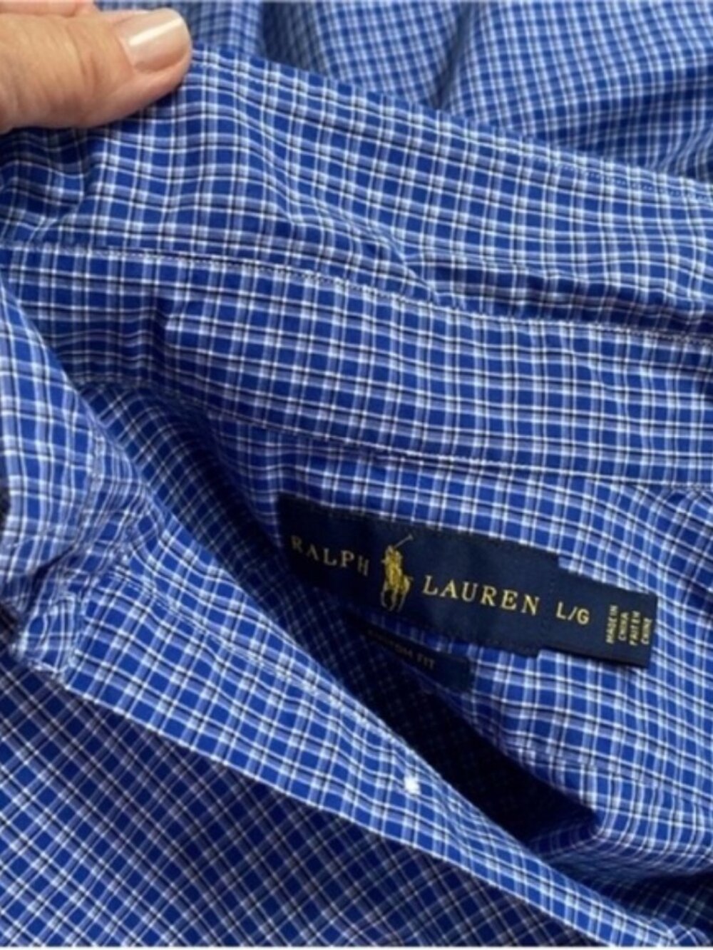 Polo Ralph Lauren Men's Long Sleeve Dress Button Down Shirt Blue size Large - Picture 5 of 14